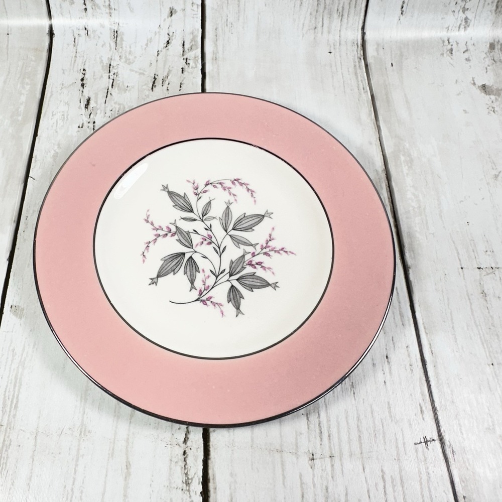 Homer Laughlin Barclay Cavelier Eggshell Pattern BREAD Plate 6 1/4 Inch Pink